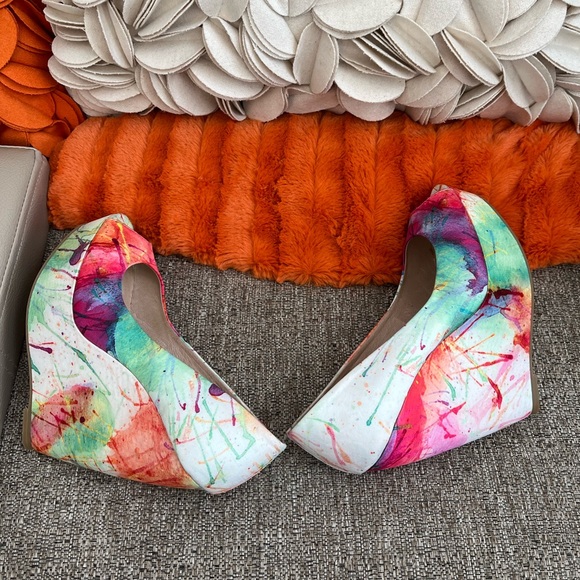 ❣️Aldo Colorful Splash Print Open Toe Wedges❣️ - Picture 5 of 8